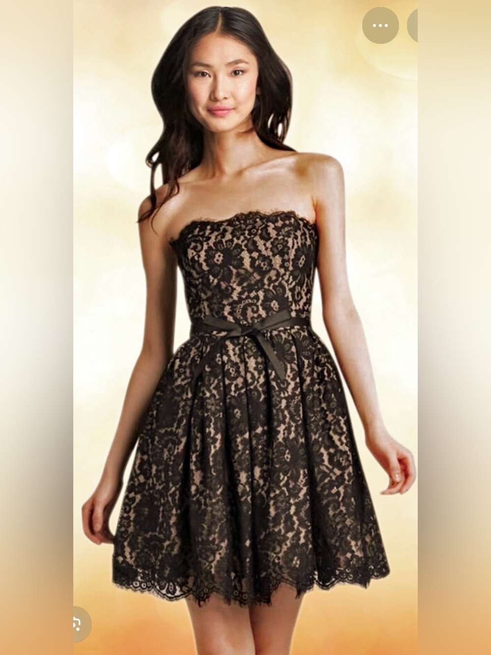Robert Rodriguez Black and Cream Lace Dress